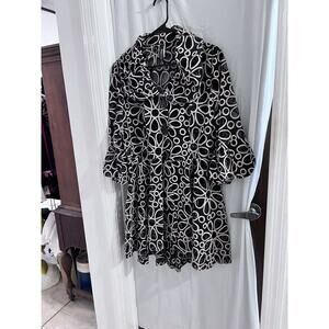 Curvesque Black Cream Floral Babydoll Sheer Puff Sleeve Jacket 1x